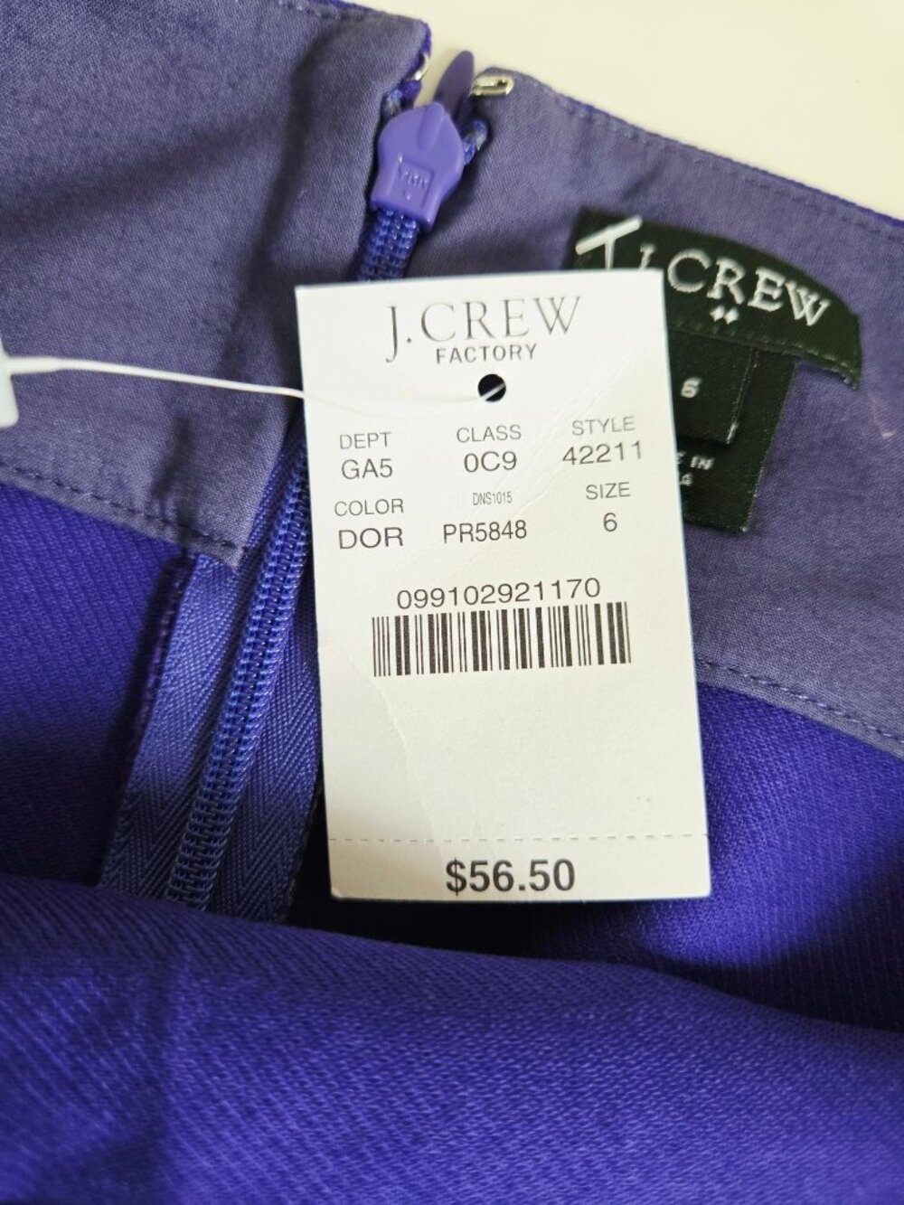 J. Crew Factory Women's Mini Skirt 100% Cotton Indigo Purple Size 6 NWT - Picture 4 of 10